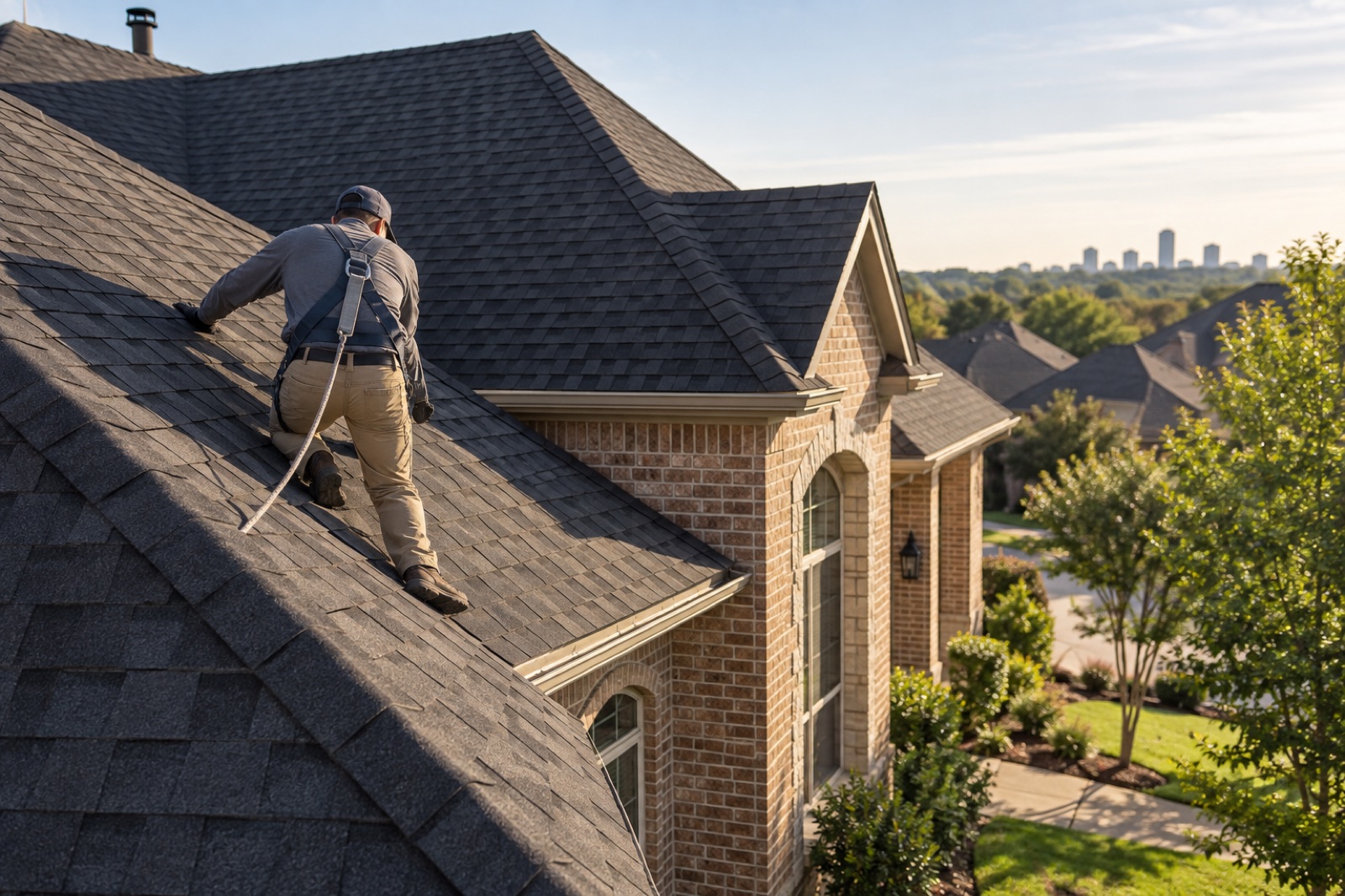 Illustrative residential roof inspection